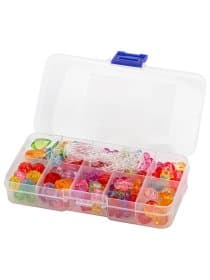 Набор для создания бижутерии и украшений BEADS SET, 200 элементов, 10 видов, прозрачные, BRAUBERG KIDS, 664694