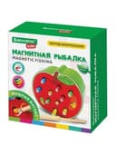 Сортер-рыбалка магнитный деревянный развивающий "Яблоко", BRAUBERG KIDS, 665244