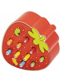 Сортер-рыбалка магнитный деревянный развивающий "Клубника", BRAUBERG KIDS, 665245