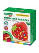 Сортер-рыбалка магнитный деревянный развивающий "Клубника", BRAUBERG KIDS, 665245