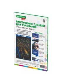 Электронный планшет для рисования диагональ 12 дюймов, 18,5х28 см, ЦВЕТНОЙ, BRAUBERG KIDS, 665303