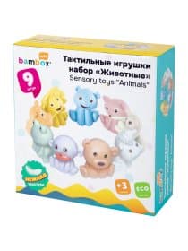 Тактильные игрушки, "Животные", сенсорные развивающие, ЭКО, 9 штук, BAMBOX BABY (БАМБОКС БЭБИ), 665906