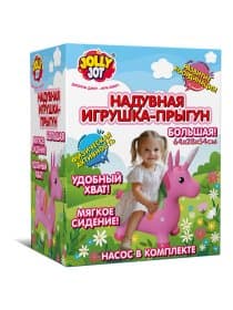 Попрыгун надувной "Единорог", 64х28х54 см, ПВХ, насос, JOLLY JOT (ДЖОЛЛИ ДЖОТ), 666128