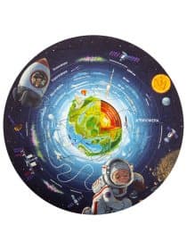 Интерактивная деревянная карта-пазл GLOBEN "Строение Земли", 28 см, 50 элементов, PAG5205