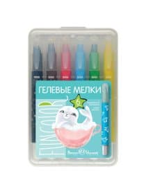 Мелки гелевые BRUNO VISCONTI FunColor, пластиковый корпус, выкручивающиеся, 8 мм, 6 цветов, 31-0017