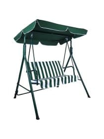 Качели садовые NOSTRESS (НОСТРЕСС) RELAX SC-001, 2 места, Ш140хГ110хВ153 см, мягкое сиденье, зеленый/белый, 680050