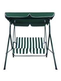 Качели садовые NOSTRESS (НОСТРЕСС) RELAX SC-001, 2 места, Ш140хГ110хВ153 см, мягкое сиденье, зеленый/белый, 680050