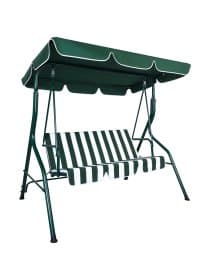 Качели садовые NOSTRESS (НОСТРЕСС) COMFORT SC-003, 3 места, Ш170хГ110хВ153 см, мягкое сиденье, зеленый/белый, 680051