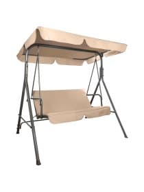 Качели садовые NOSTRESS (НОСТРЕСС) RELAX SC-001, 2 места, Ш140хГ110хВ153 см, мягкое сиденье, бежевый, 680053