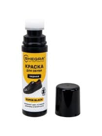 Краска для черной обуви (кожа, текстиль) 75 мл, губка, SHEGRA (ШЕГРА), 700781