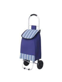Сумка-тележка хозяйственная, 87x34x28 см, 34 л, до 20 кг, Оксфорд 600D, синяя + полосы, BOOMHOUSE (БУМХАУС), 701412