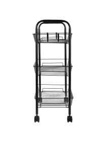 Этажерка (тележка) BOOMHOUSE (БУМХАУС) RC-003 3 яруса, на колесах, В62,5хШ42,5хГ25,5 см, металл, черная, 701455