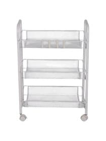 Этажерка (тележка) BOOMHOUSE (БУМХАУС) RC-003 3 яруса, на колесах, В62,5хШ42,5хГ25,5 см, металл, белая, 701456