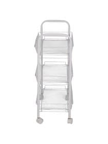Этажерка (тележка) BOOMHOUSE (БУМХАУС) RC-003 3 яруса, на колесах, В62,5хШ42,5хГ25,5 см, металл, белая, 701456