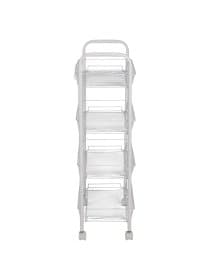 Этажерка (тележка) BOOMHOUSE (БУМХАУС) RC-004 4 яруса, на колесах, В84хШ42,5хГ25,5 см, металл, белая, 701458