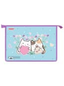 Папка для тетрадей ПИФАГОР А4, 1 отделение, картон/пластик, на молнии, "Cat friends", 272127