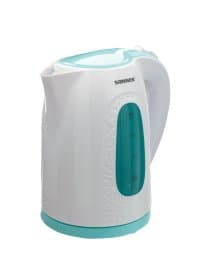 Чайник SONNEN KT-2016, 2 л, 2200 Вт, закрытый нагревательный элемент, пластик, белый/голубой, 453417