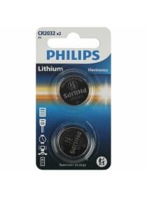 Батарейки литиевые PHILIPS Lithium CR2032 "таблетки, дисковые, кнопочные" КОМПЛЕКТ 2 шт., блистер, Б0062716