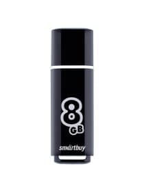 Флеш-диск 8 GB, SMARTBUY Glossy, USB 2.0, черный, SB8GBGS-K