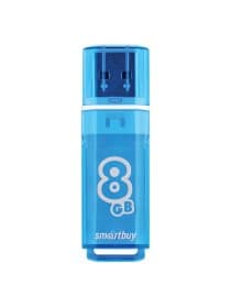Флеш-диск 8 GB, SMARTBUY Glossy, USB 2.0, синий, SB8GBGS-B