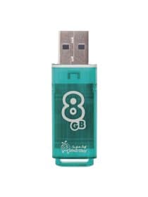 Флеш-диск 8 GB, SMARTBUY Glossy, USB 2.0, зеленый, SB8GBGS-G
