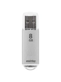 Флеш-диск 8 GB, SMARTBUY V-Cut, USB 2.0, металлический корпус, серебристый, SB8GBVC-S