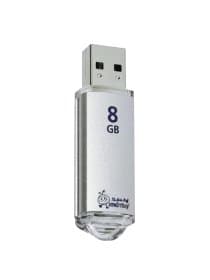 Флеш-диск 8 GB, SMARTBUY V-Cut, USB 2.0, металлический корпус, серебристый, SB8GBVC-S