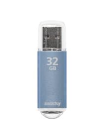 Флеш-диск 32 GB, SMARTBUY V-Cut, USB 2.0, металлический корпус, синий, SB32GBVC-B