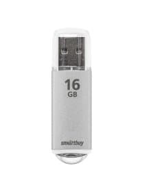 Флеш-диск 16 GB, SMARTBUY V-Cut, USB 2.0, металлический корпус, серебристый, SB16GBVC-S