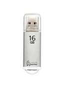 Флеш-диск 16 GB, SMARTBUY V-Cut, USB 2.0, металлический корпус, серебристый, SB16GBVC-S