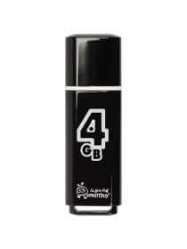 Флеш-диск 4 GB, SMARTBUY Glossy, USB 2.0, черный, SB4GBGS-K