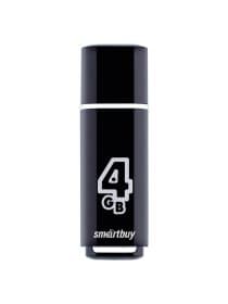 Флеш-диск 4 GB, SMARTBUY Glossy, USB 2.0, черный, SB4GBGS-K