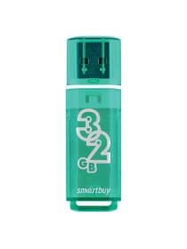 Флеш-диск 32 GB, SMARTBUY Glossy, USB 2.0, зеленый, SB32GBGS-G