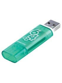 Флеш-диск 64 GB SMARTBUY Glossy USB 2.0, зеленый, SB64GBGS-G