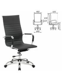 Кресло офисное BRABIX "Energy EX-509", экокожа, хром, черное, 530862