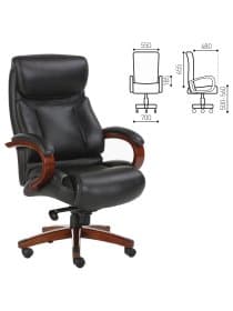 Кресло из натуральной кожи BRABIX PREMIUM "Infinity EX-707", дерево, черное, 531826