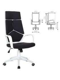 Кресло офисное BRABIX PREMIUM "Prime EX-515", пластик белый, ткань, черное, 531812