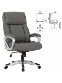 Кресло офисное BRABIX PREMIUM "Level EX-527", пружинный блок, рециклированная кожа, серое, 531937