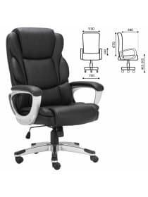 Кресло офисное BRABIX PREMIUM "Rest EX-555", пружинный блок, экокожа, черное, 531938