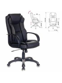 Кресло офисное CH-839/BLACK, экокожа, черное