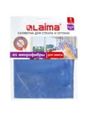 Салфетка из МИКРОФИБРЫ для стекла и оптики 30х30 см, синяя, 250 г/м2, LAIMA, 601256