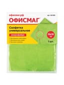 Салфетка из МИКРОФИБРЫ универсальная 30х30 см, зеленая, 280 г/м2, ОФИСМАГ "Стандарт", 601259