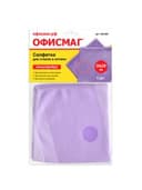Салфетка из МИКРОФИБРЫ для стекла и оптики 30х30 см, фиолетовая, 250 г/м2, ОФИСМАГ, 601260