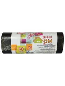 Мешки для мусора 30 л, черные, в рулоне 20 шт., ПНД, 6 мкм, 50х60 см, КБ, "ЭкоДом", 2098
