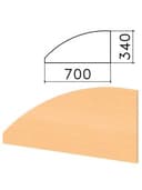 Экран-перегородка "Монолит", 700х16х340 мм, БЕЗ ФУРНИТУРЫ (код 640237), бук бавария, ЭМ23.1