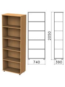 Шкаф (стеллаж) "Монолит", 740х390х2050 мм, 4 полки, цвет бук бавария, ШМ44.1
