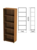 Шкаф (стеллаж) "Монолит", 740х390х2050 мм, 4 полки, цвет орех гварнери, ШМ44.3