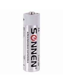 Батарейки КОМПЛЕКТ 4 шт., SONNEN Alkaline, АА (LR6, 15А), алкалиновые, пальчиковые, блистер, 451085