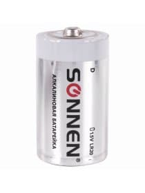 Батарейки КОМПЛЕКТ 2 шт, SONNEN Alkaline, D (LR20, 13А), алкалиновые, в блистере, 451091