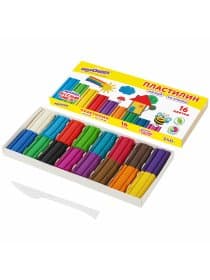 Пластилин мягкий ЮНЛАНДИЯ "ВЕСЕЛЫЙ ШМЕЛЬ", 16 цветов, 240 г, СО СТЕКОМ, 106673